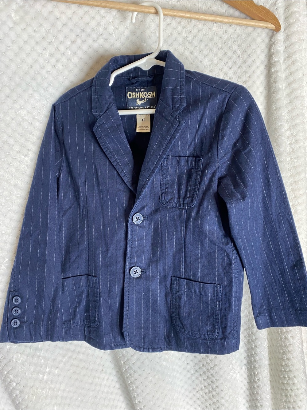 OshKosh B'gosh Navy Pinstripe Kids Blazer Jacket